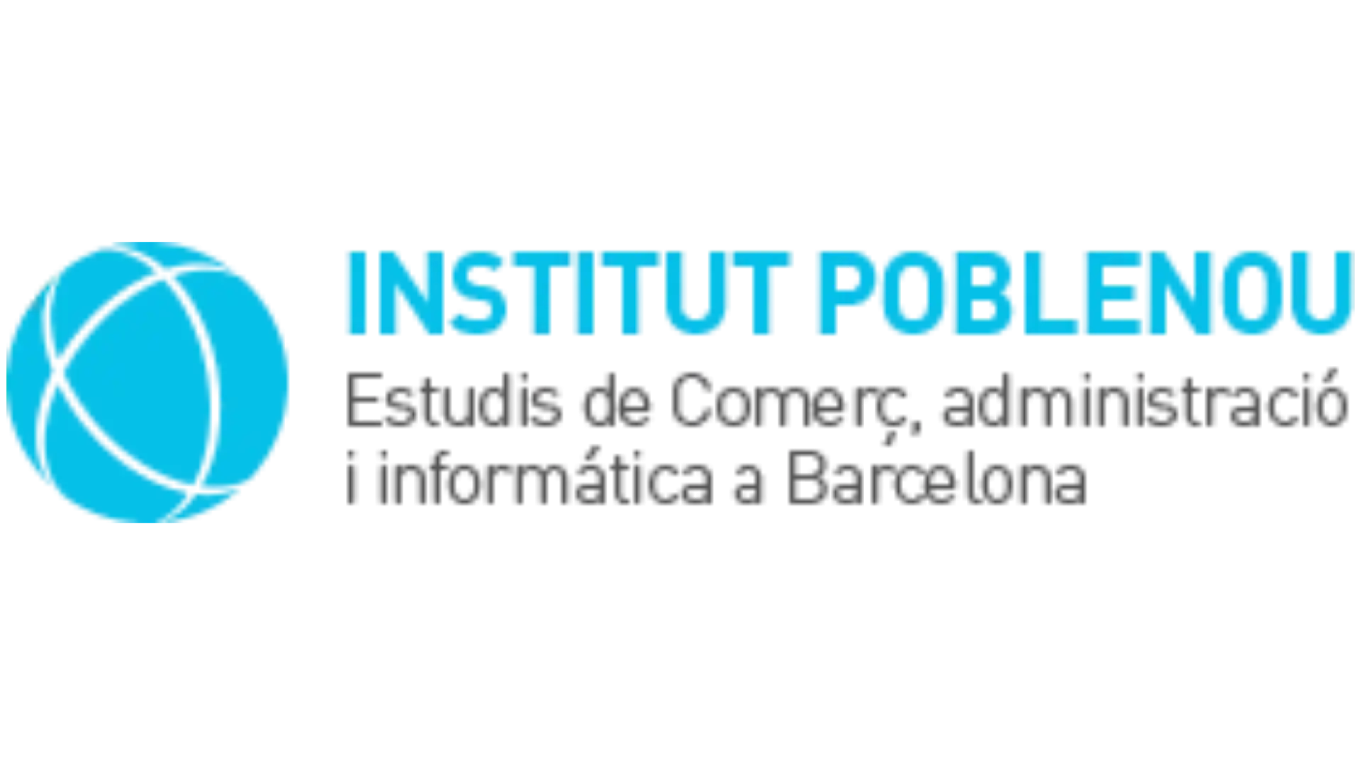 Logotipo oficial de Institut Poblenou, institución educativa con la que mantenemos un convenio de colaboración para la formación de becarios en Barcelona. Alianza estratégica enfocada en el desarrollo del talento joven, ofreciendo prácticas profesionales tutorizadas en el sector informático y tecnológico local.