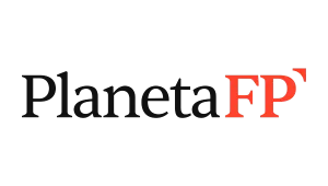 Logotipo oficial de PlanetaFP, institución educativa con la que mantenemos un convenio de colaboración para la formación de becarios en Barcelona. Alianza estratégica enfocada en el desarrollo del talento joven, ofreciendo prácticas profesionales tutorizadas en el sector informático y tecnológico local.